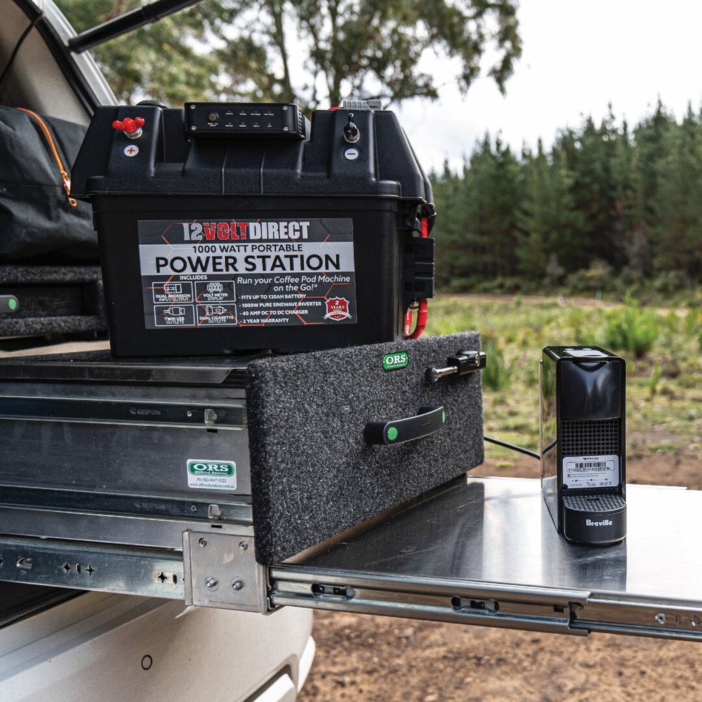 Crafted in Australia - Power Station Bundle - 1000W Inverter Compact Battery Box featuring 40A DC to DC Charger.