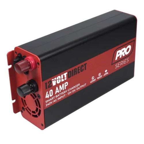 12 Volt Direct 40 Amp Smart Battery Charger Lithium Compatible