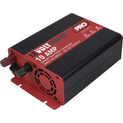 12 Volt Direct 10 Amp Smart Battery Charger Lithium Compatible  